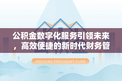 库尔勒公积金数字化服务引领未来，高效便捷的新时代财务管理